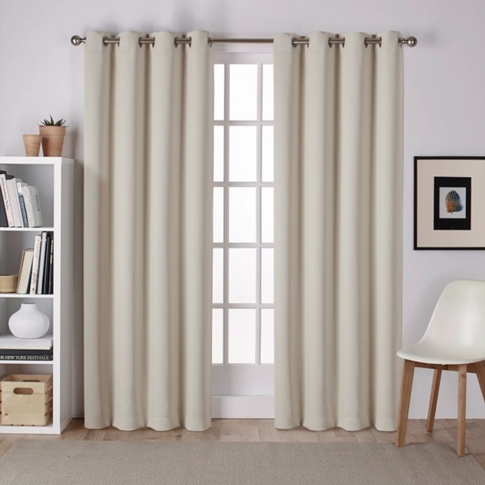 Linen Sateen Curtain Panel Set, 96 in.