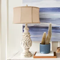 Caroline Distressed Cream Table Lamp