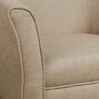 Flax Brown Modern Barrel Accent Chair