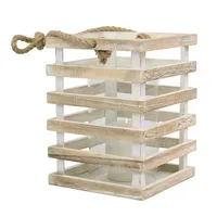 Distressed White Beach House Lantern