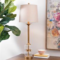 Deep Gold Glass Orb Buffet Lamp