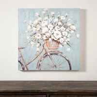 Flower Basket on Bike Canvas Art Print