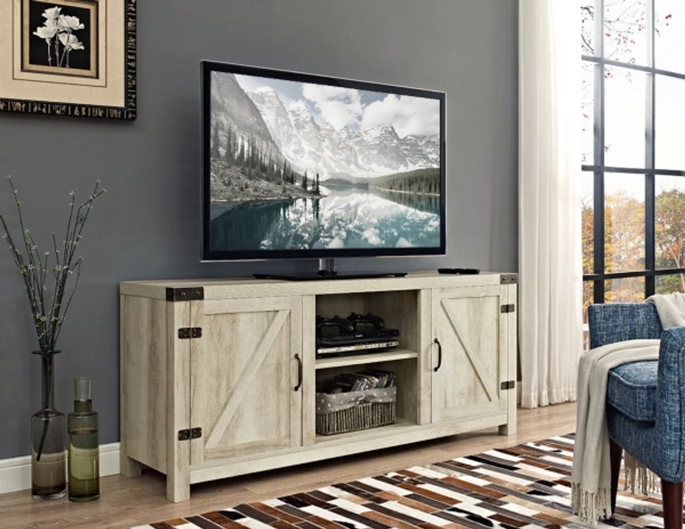 White Oak Barn Doors TV Stand