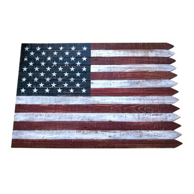 American Flag Picket Edge Wall Plaque