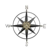 Rusted Metal Compass Wall Plaque