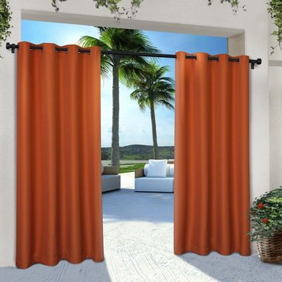 Orange Eliza Outdoor Curtain Panel Set, 96 in.