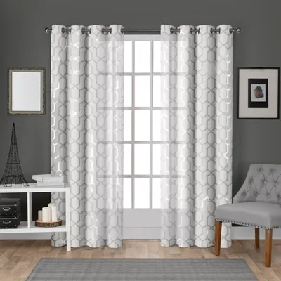 White Paton Curtain Panel Set, 108 in.