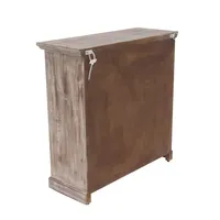 Rustic Wood and Glass 2-Door Cabinet