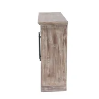 Rustic Wood and Glass 2-Door Cabinet