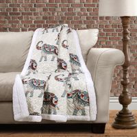 Elephant Sherpa Throw Blanket