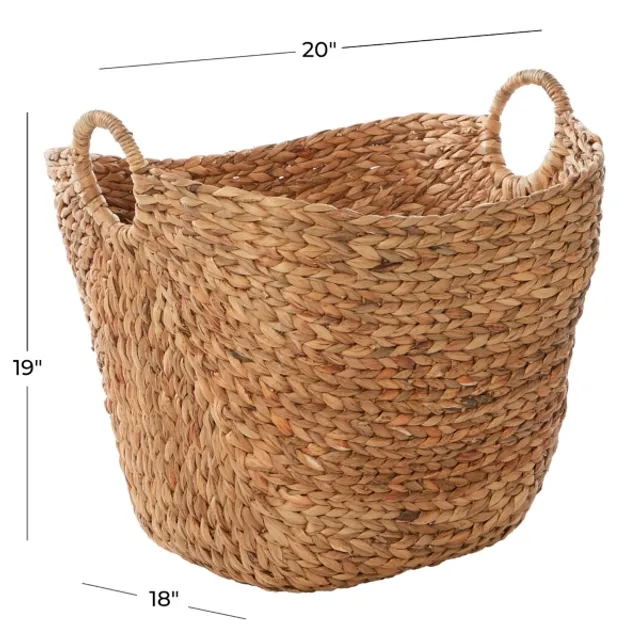 Baum Natural Rush Seagrass Set of 3 Decorative Storage Basket with