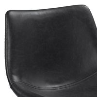 Black Faux Leather Counter Stools, Set of 2