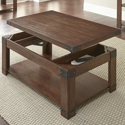 Nolan Lift Top Wood and Metal Accents Coffee Table