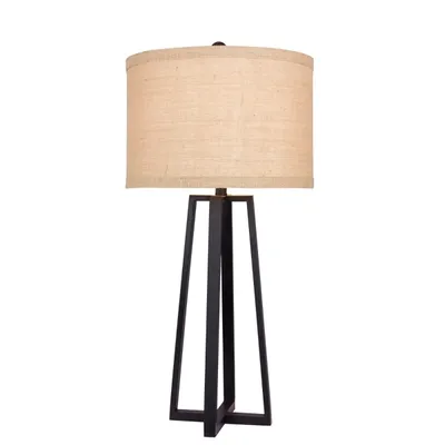 Black Molded Metal Table Lamp