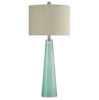 Tapered Blue Glass Table Lamp