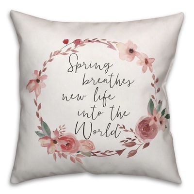 Floral Wreath Spring Pillow