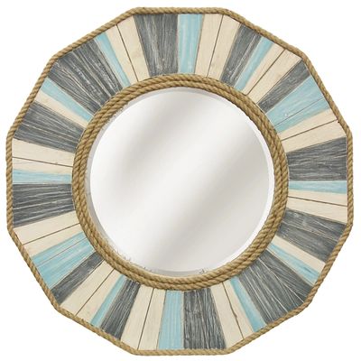Painted Nautical Rope Wood Framed Wall Mirror