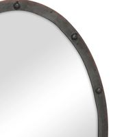 Bronze Metal Oval Ring and Rivet Trim Mirror