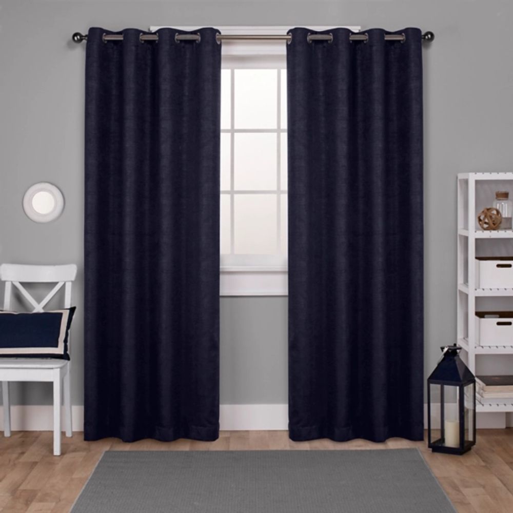 Oxford Navy Thermal Curtain Panel Set