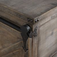 Rustic Gray Fir Wood Rolling Barn Door Cabinet