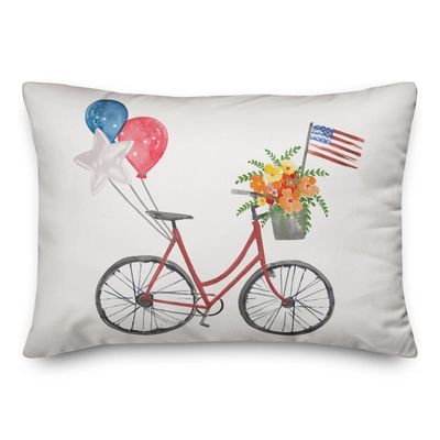 Patriotic Bicycle Accent Pillow