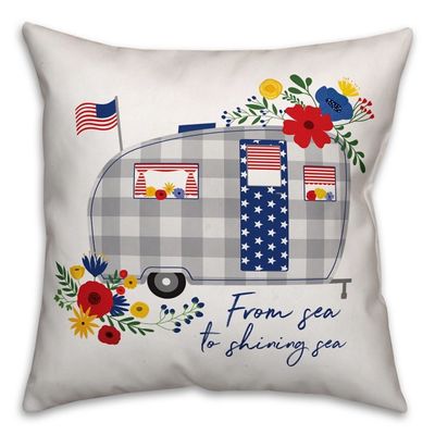 Patriotic Camper Accent Pillow