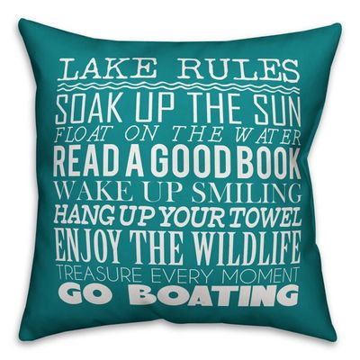 Turquoise Lake Rules Outdoor Pillow