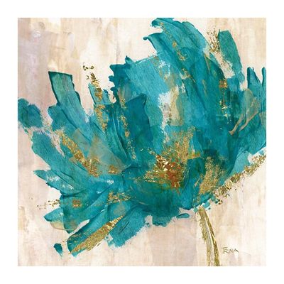 Turquoise on Watercolor Giclee Canvas Art Print