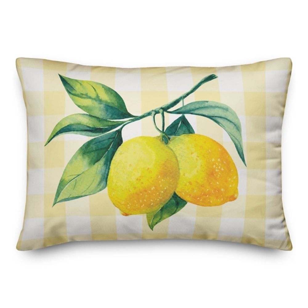 Buffalo Check Lemon Outdoor Pillow