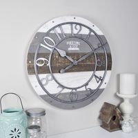 Shabby Wood Plank Wall Clock