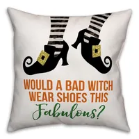 Witch Shoes Reversible Halloween Pillow