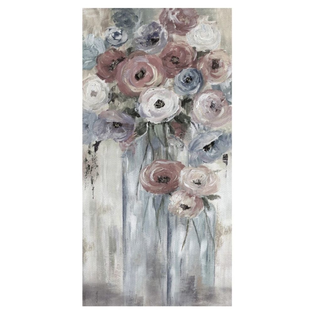 Soft Bottles and Blooms Canvas Art Print