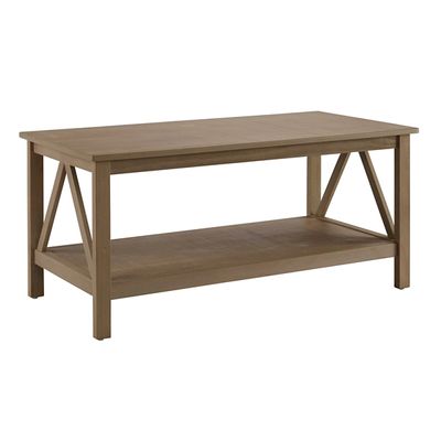 Charleston Rustic Gray Coffee Table with Shelf