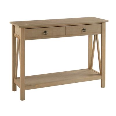Charleston Rustic Gray Console Table with Shelf