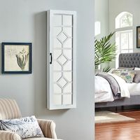 White Eloise Armoire Jewelry Mirror