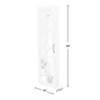 White Eloise Armoire Jewelry Mirror