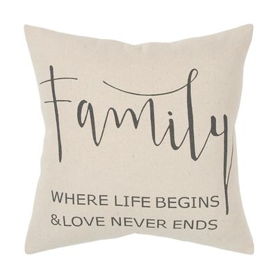 Family Where Love Never Ends Pillow