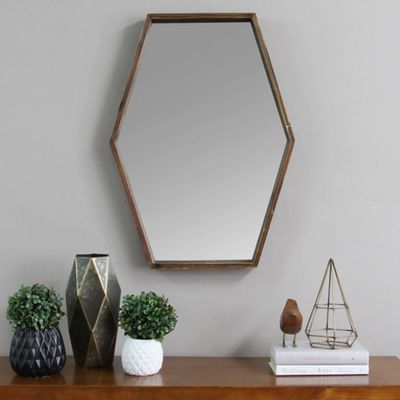 Jojo Wood Hexagon Wall Mirror
