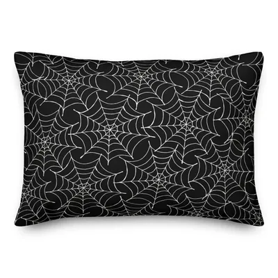 Spooky Spider Web Outdoor Accent Pillow