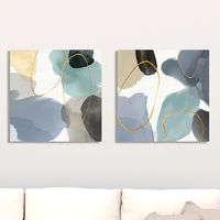 Pebbled Harmony Giclee Canvas Art Print, Set of 2