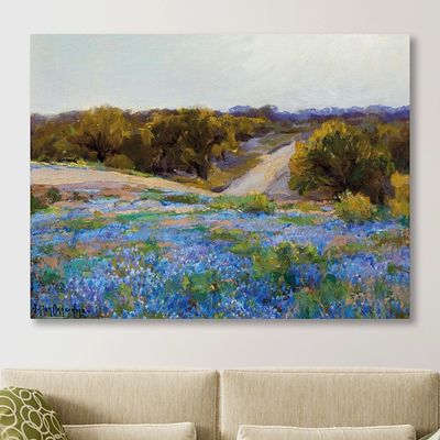Late Afternoon Bluebonnets Giclee Canvas Art Print