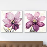 Floral Wash Giclee Canvas Art Print, Set of 2
