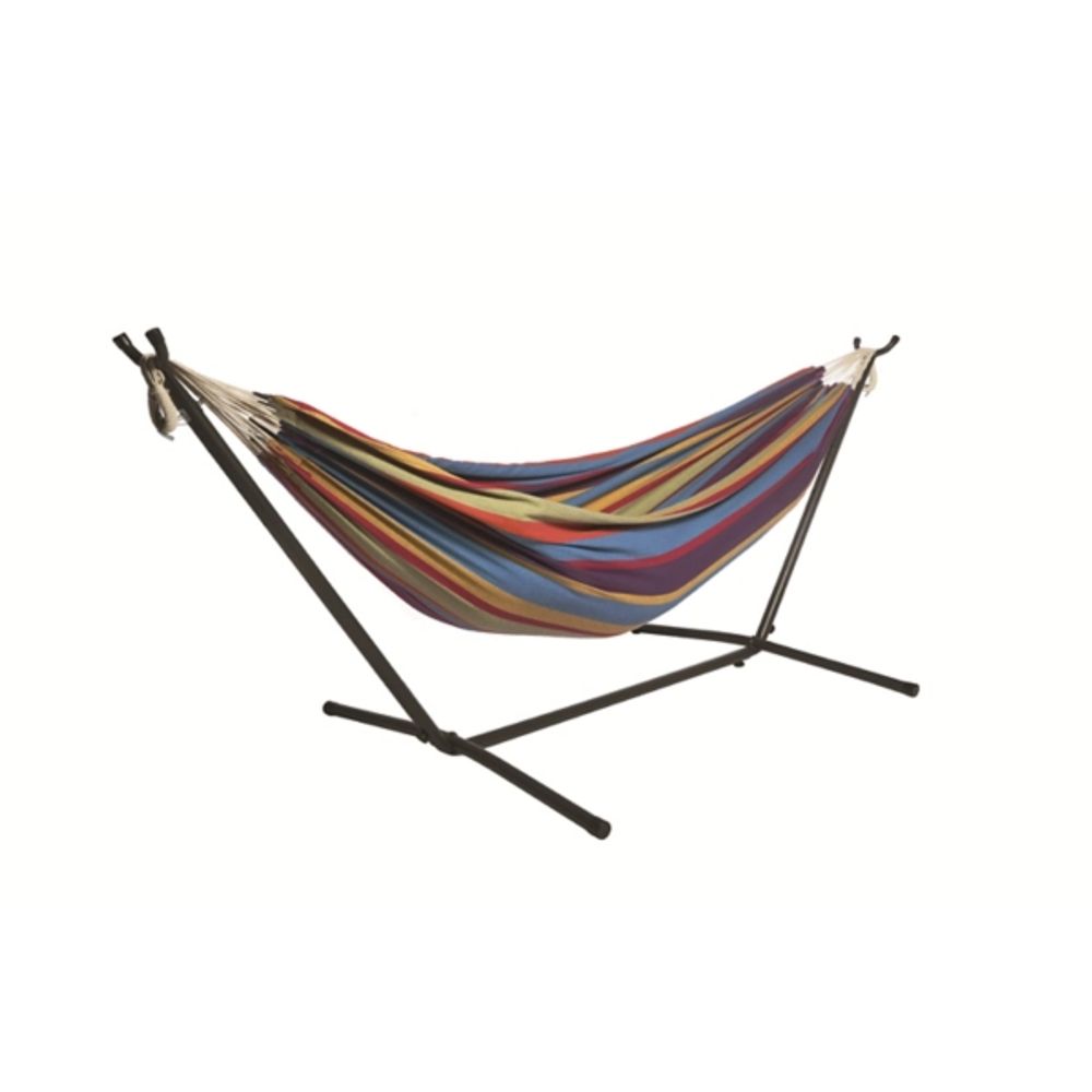 Rainbow Double Hammock with Stand and Carry Bag