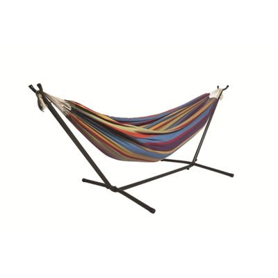 Rainbow Double Hammock with Stand and Carry Bag