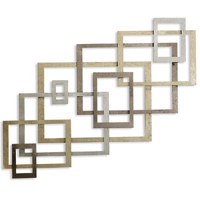 Modern Glossy Squares Wall Sculpture