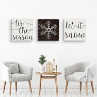 Tis the Season Canvas Art Prints, Set of 3