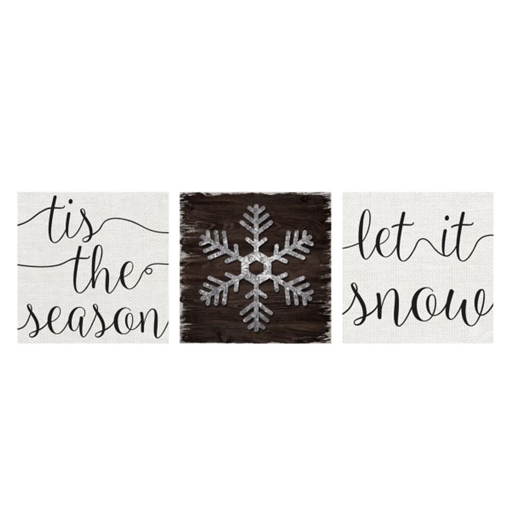 Tis the Season Canvas Art Prints, Set of 3