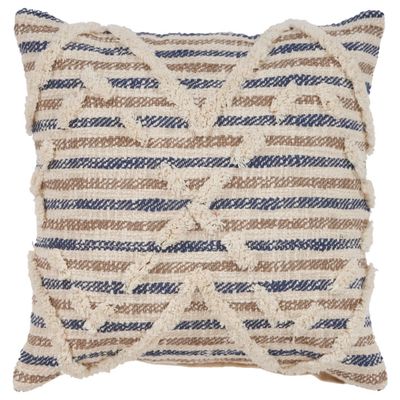 Textured Blue Stripe Pillow