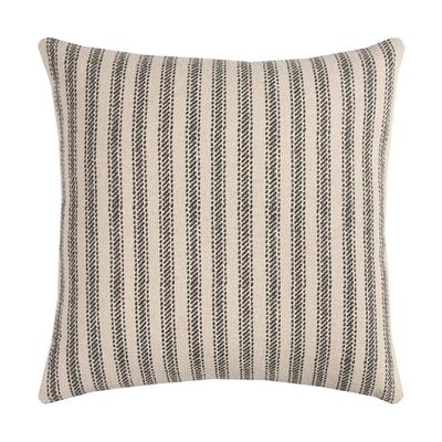 Gray and Natural Ticking Stripe Pillow