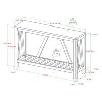 Walnut and Whitewash A-Frame Console Table